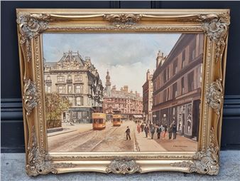 Trams in Sucky Hole Street - Peter St. Clair Merriman