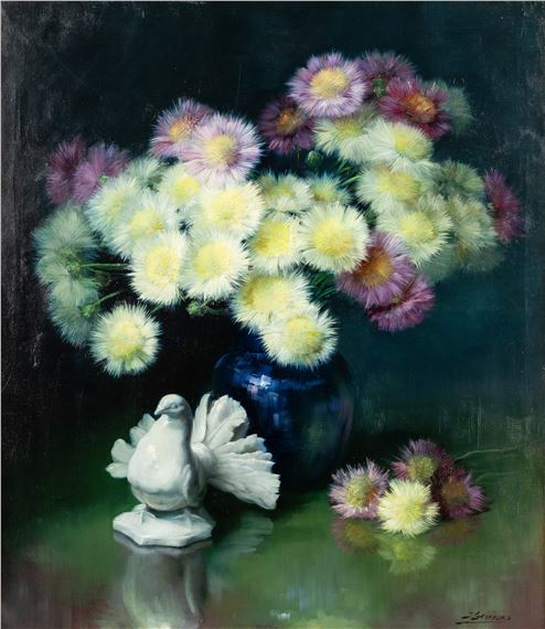 Julien Stappers (1875-1960) 'Bouquet of Chrysanthemum' (L:65 x H:75 cm by Julien Stappers