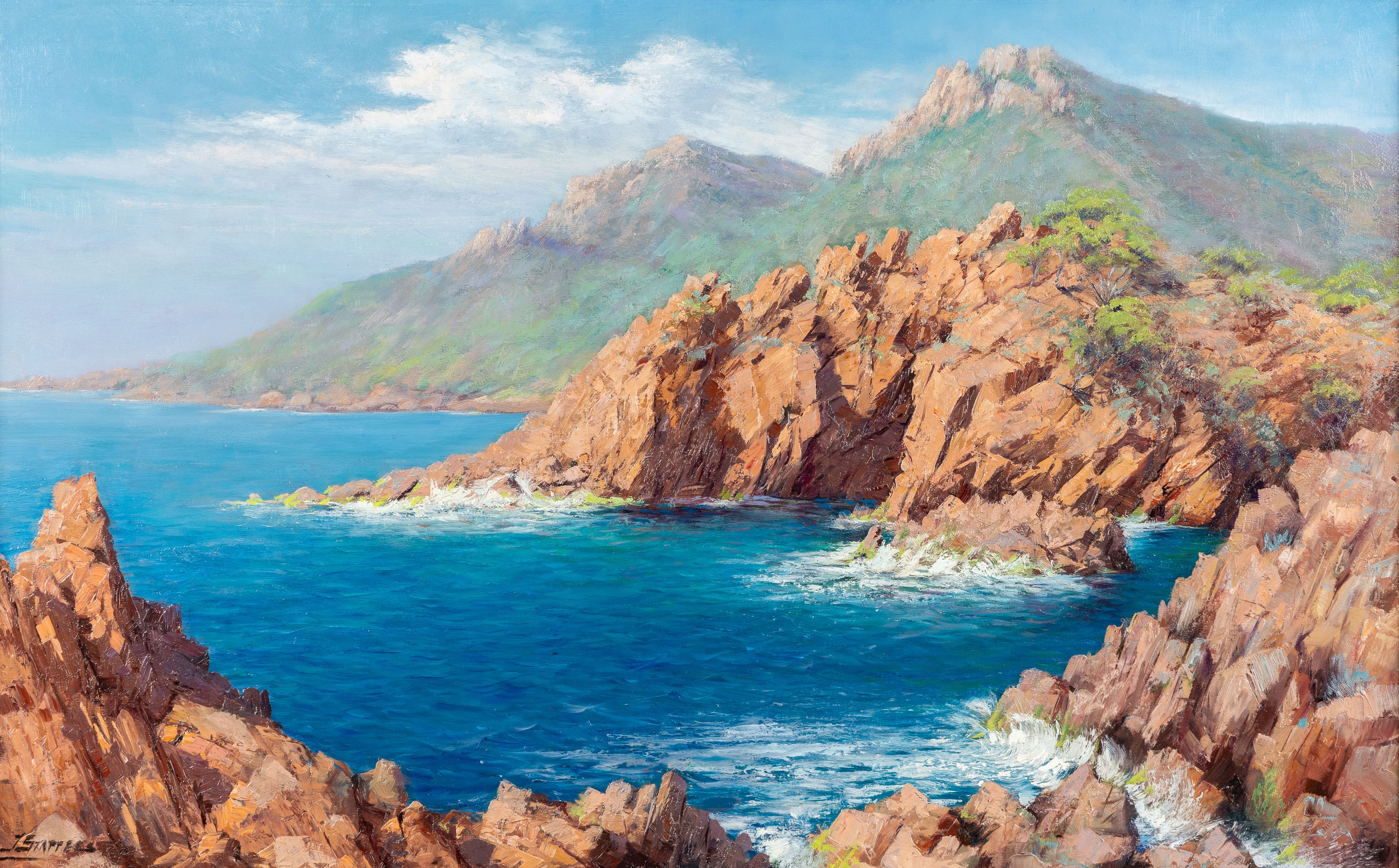 Artwork by Julien Stappers, 'The Esterel Massif' (L:80 x H:50, Made of Oil on canvas