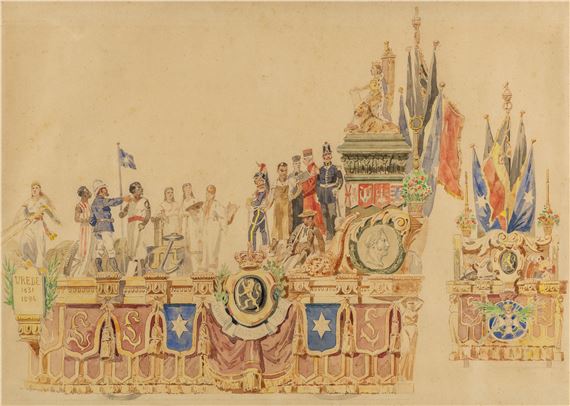 'Design for a Triumphal Chariot' (L:61 x H:43 by Louis Geens, 1894