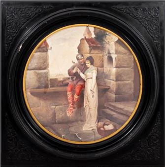 E. La Fontaine Painted Porcelain Charger - E. La Fontaine