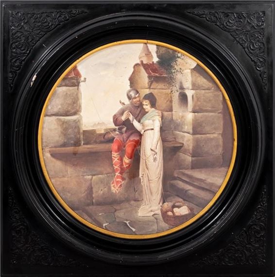 E. La Fontaine Painted Porcelain Charger - E. La Fontaine