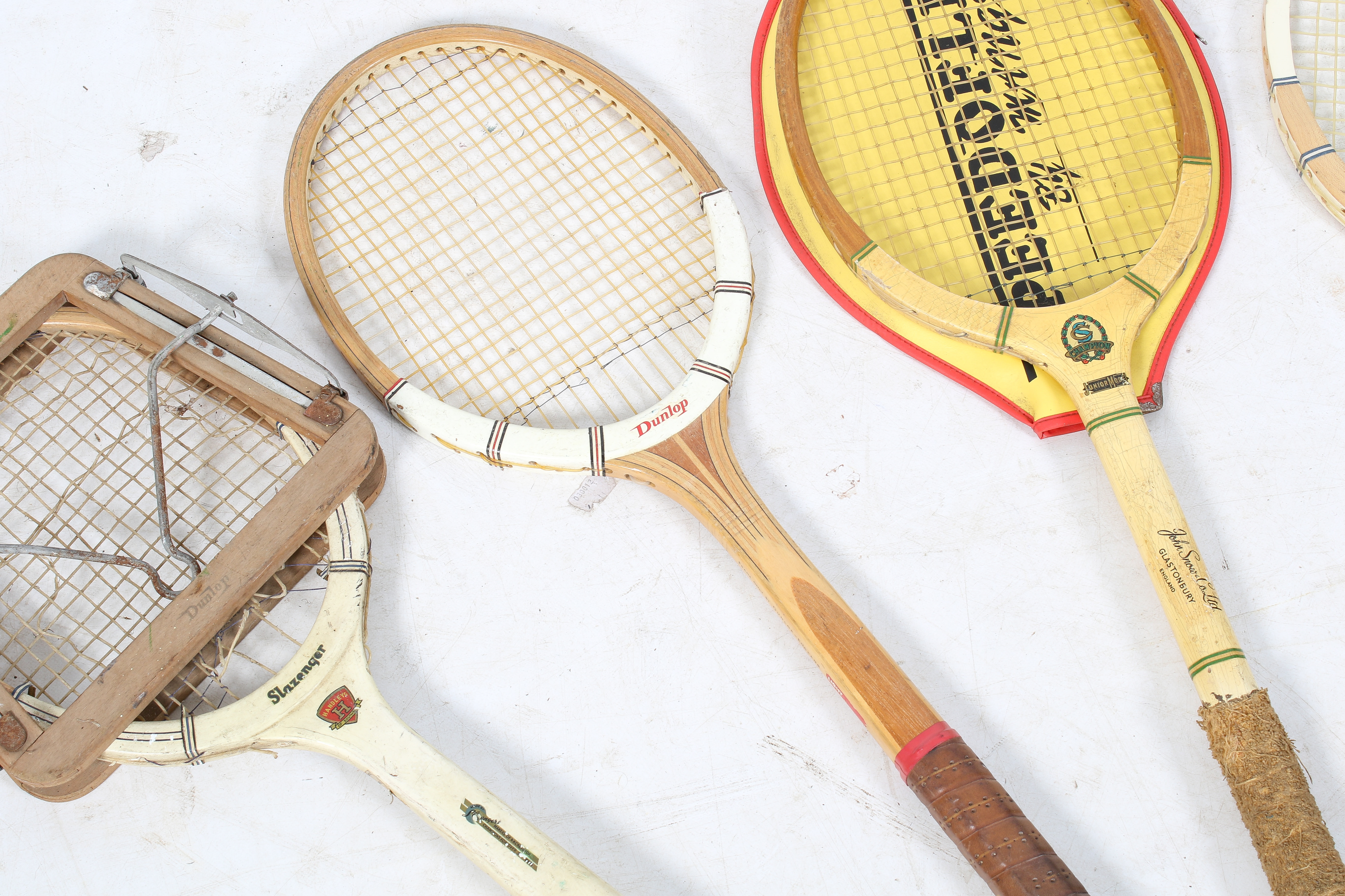 John Snow | Six vintage tennis racquets and a pair of vintage Adidas ...