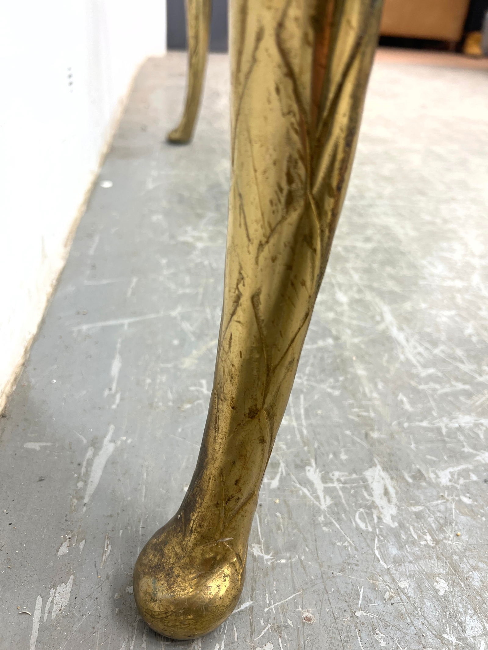 Artwork by Guérin, 2pc Brass and glass coffee table and end table. Guerin style, Made of Brass and glass