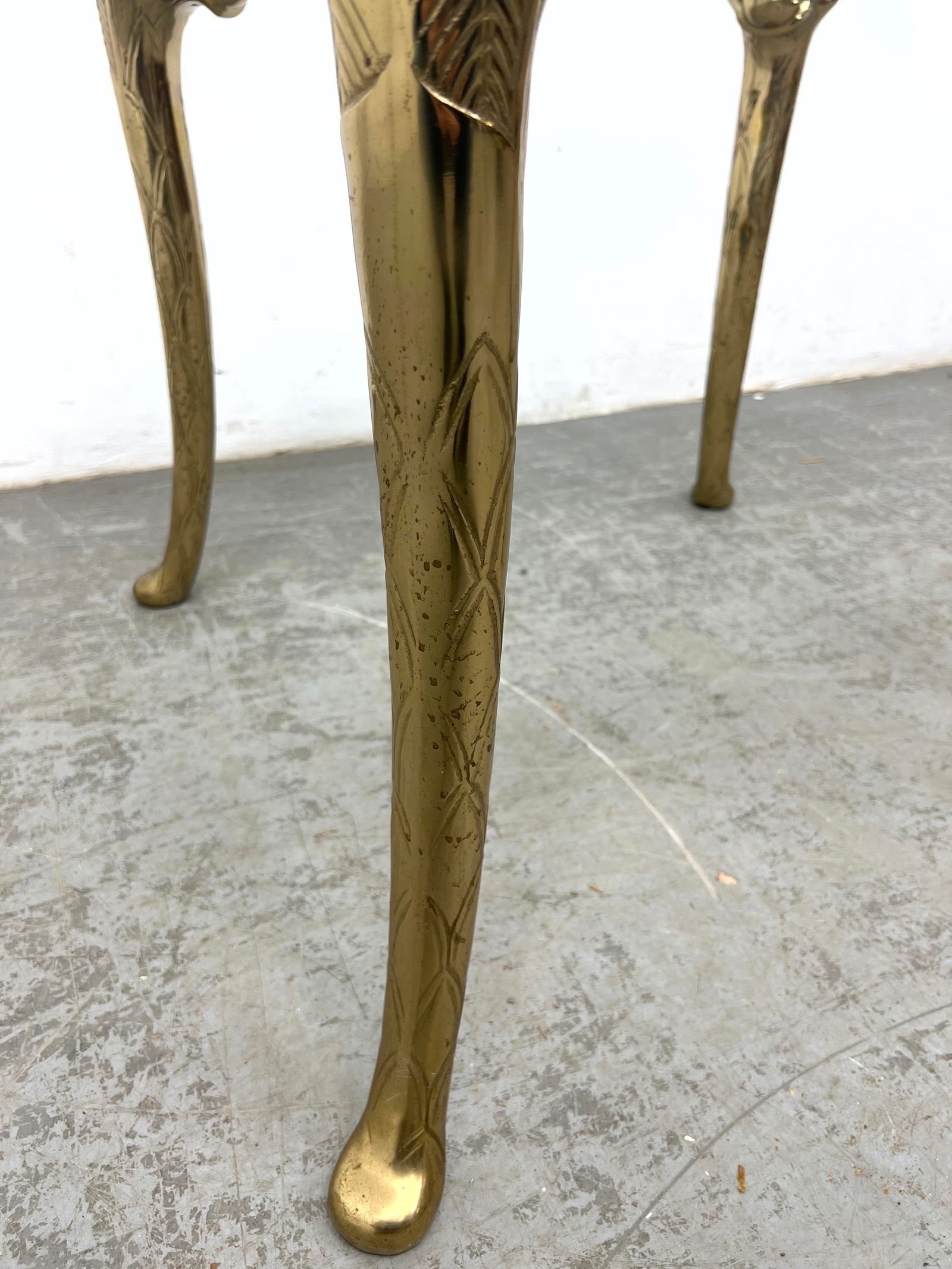 Artwork by Guérin, 2pc Brass and glass coffee table and end table. Guerin style, Made of Brass and glass