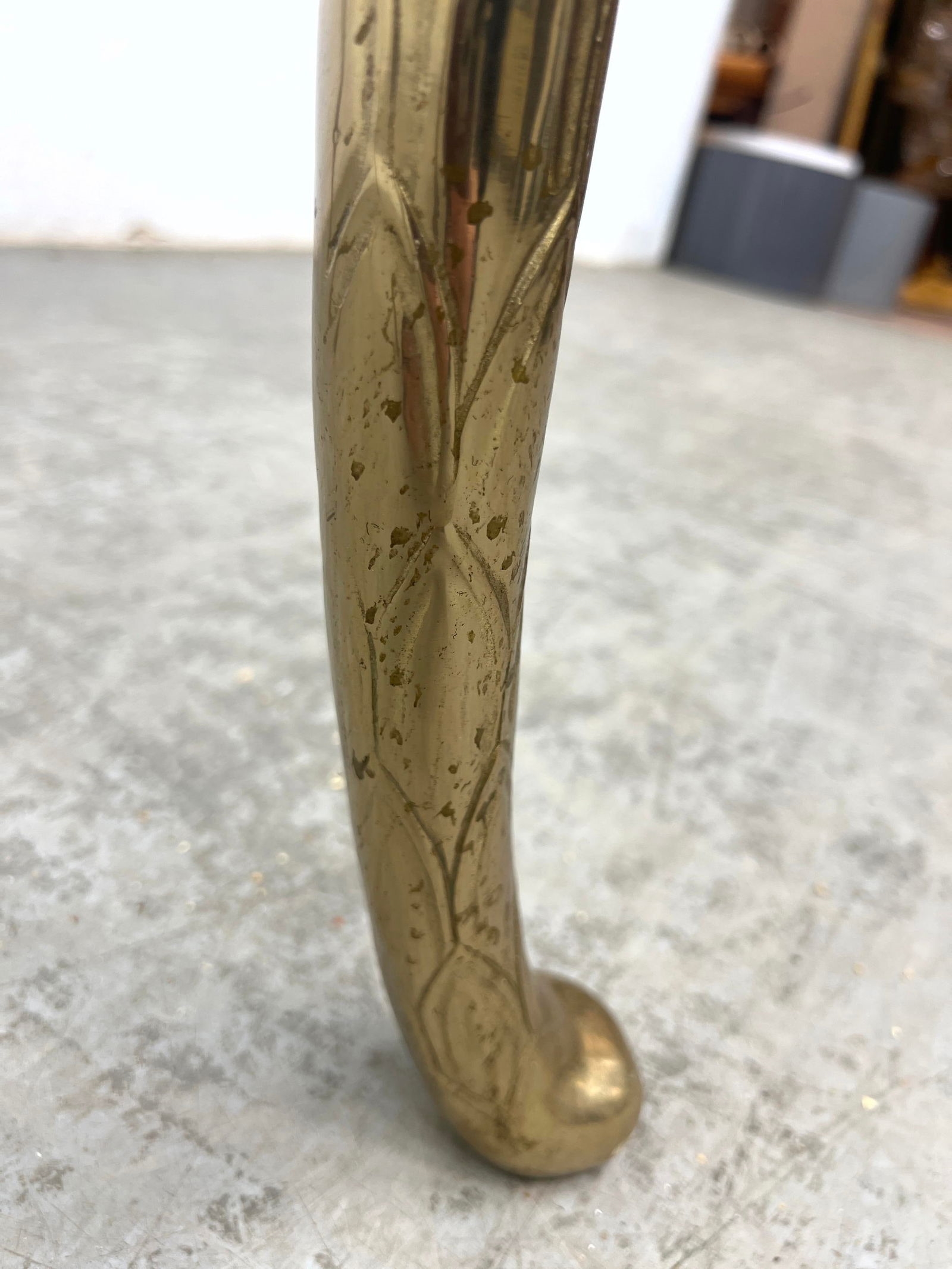 Artwork by Guérin, 2pc Brass and glass coffee table and end table. Guerin style, Made of Brass and glass