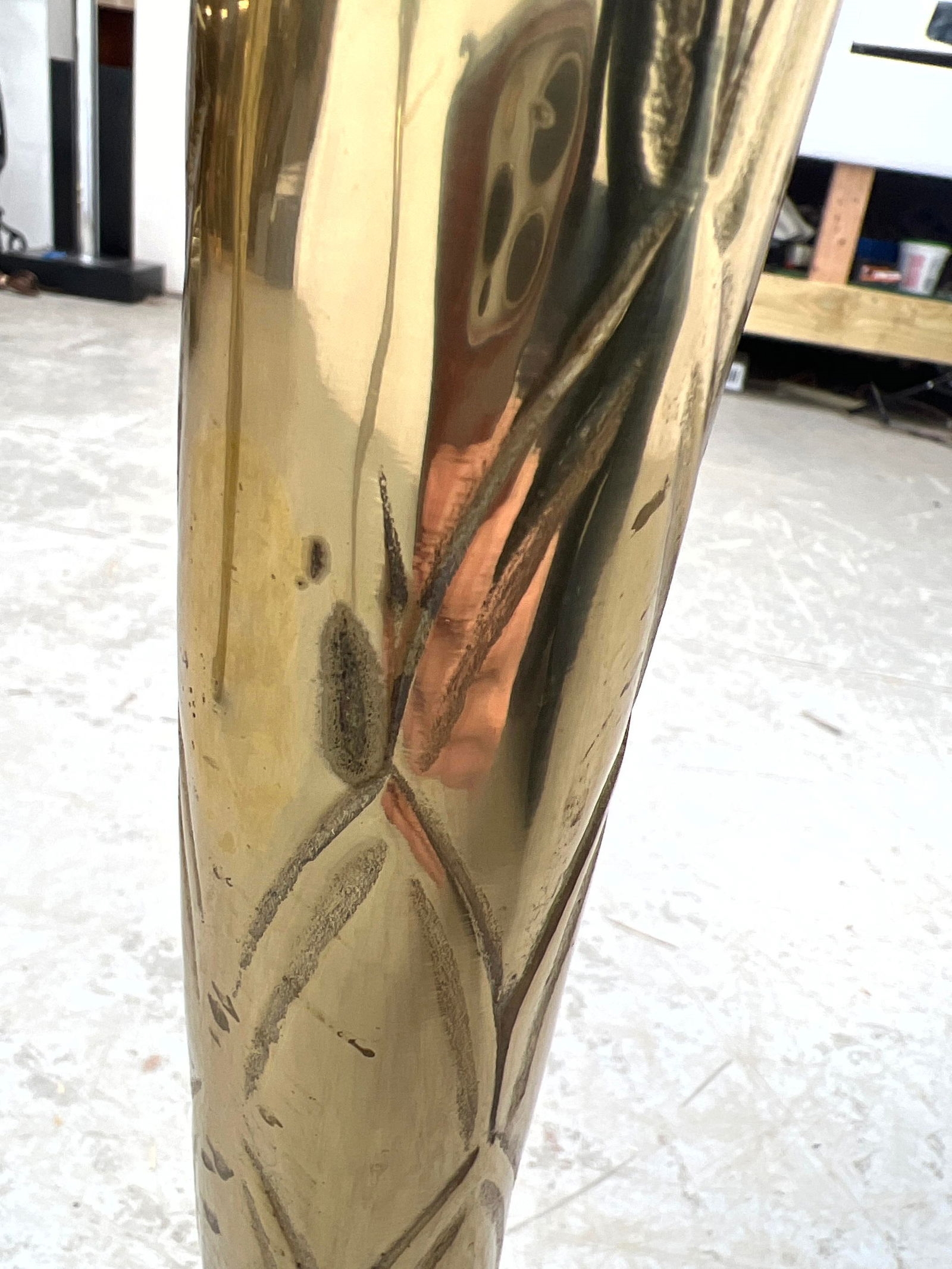 Artwork by Guérin, 2pc Brass and glass coffee table and end table. Guerin style, Made of Brass and glass