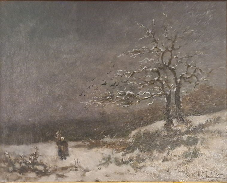 Artwork by Victor Viollet-le-Duc, snowy landscape, Made of Oil on panel