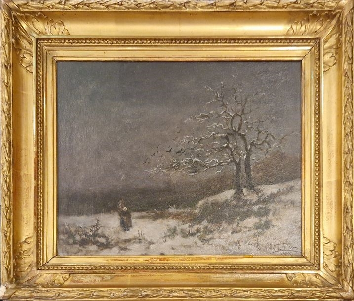 Artwork by Victor Viollet-le-Duc, snowy landscape, Made of Oil on panel