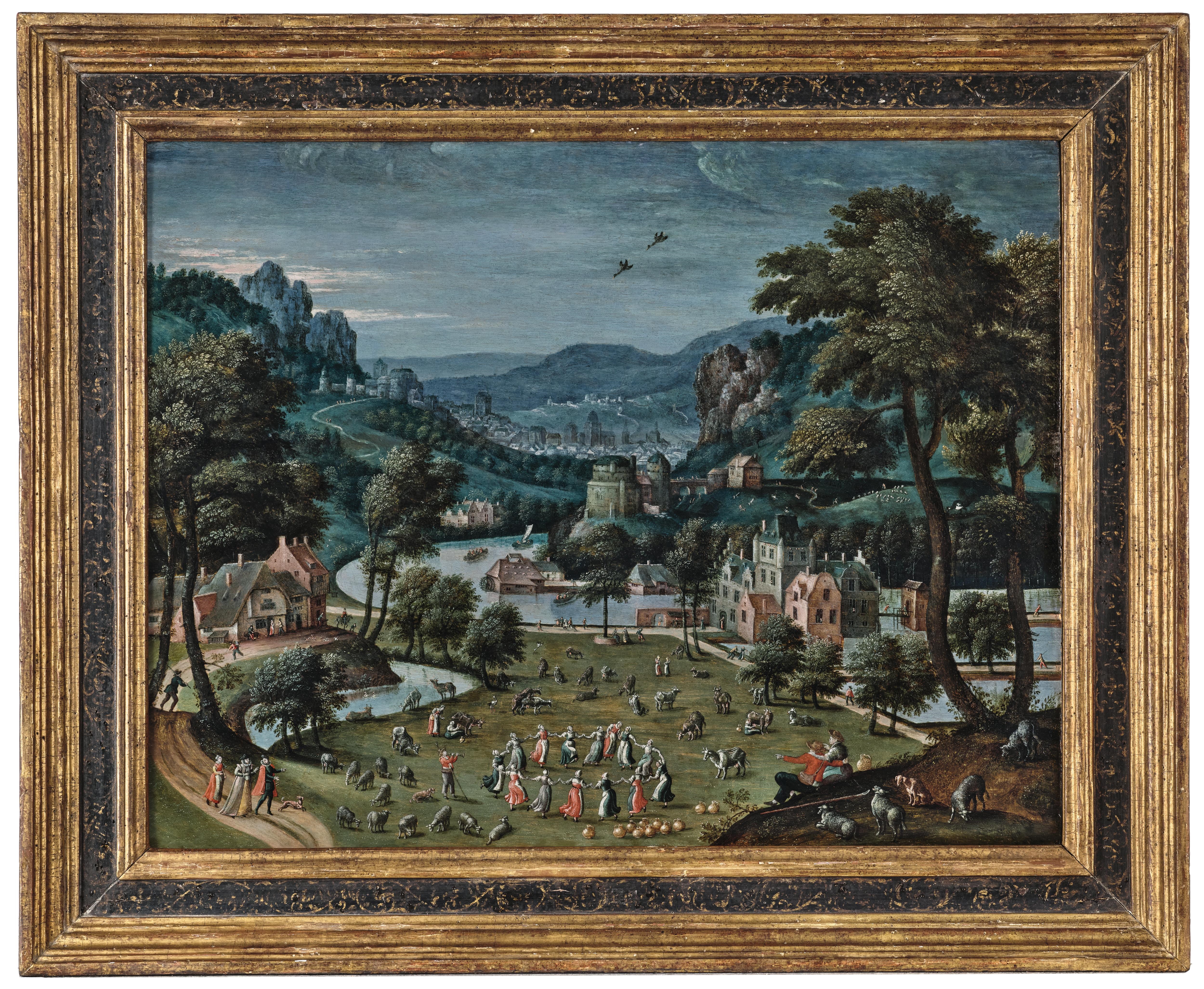 Artwork by Southern Netherlandish School, 16th Century, An extensive river landscape with a town, Made of oil on panel