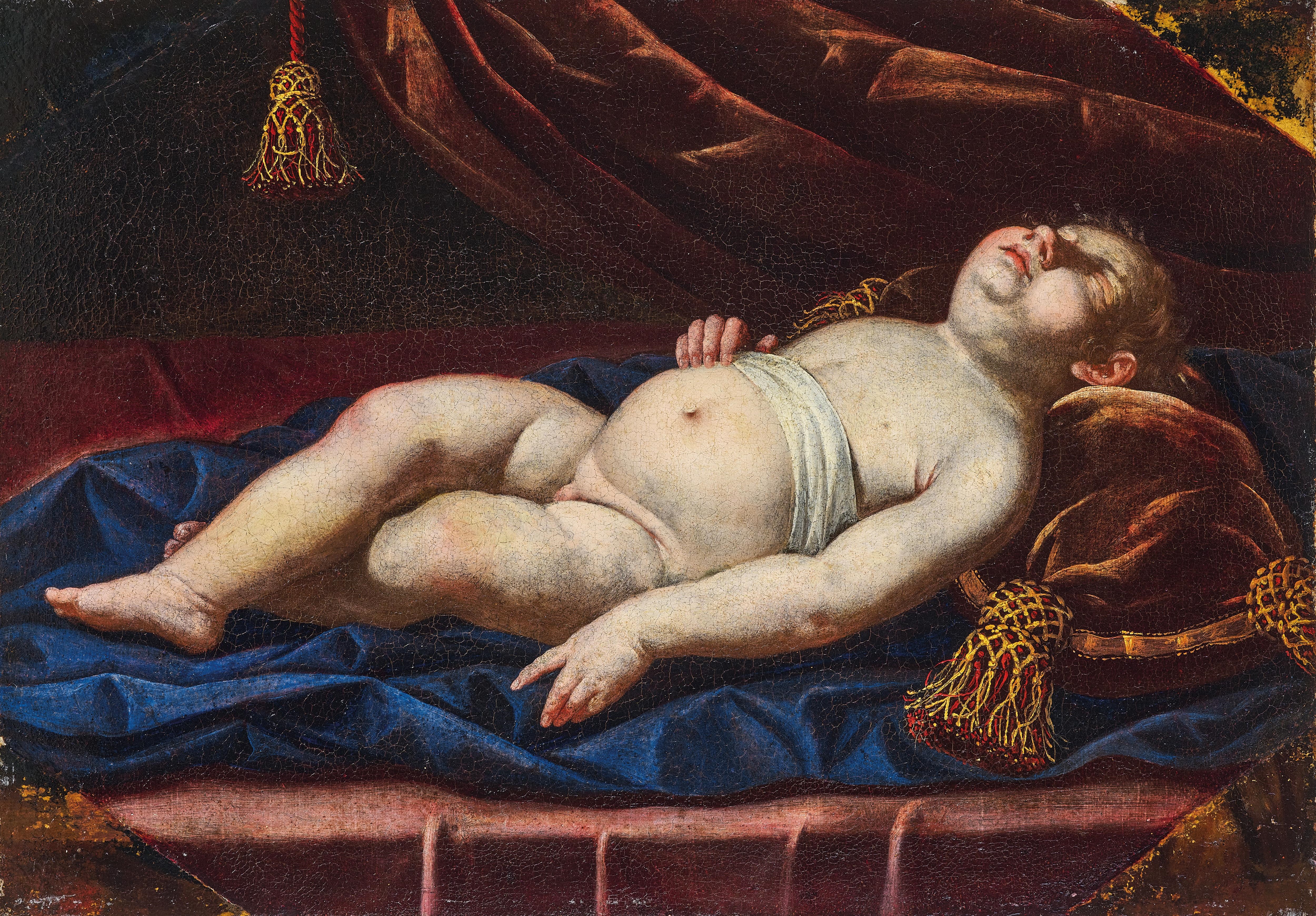 Artwork by Artemisia Gentileschi, The sleeping Christ Child, Made of oil on canvas