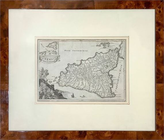 Ancient map of Sicily, 1711 - Isaac Basire