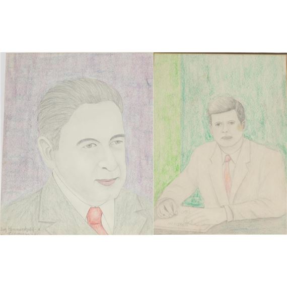 Lawrence Lebduska | Two political portraits, 1961, JFK / John F ...