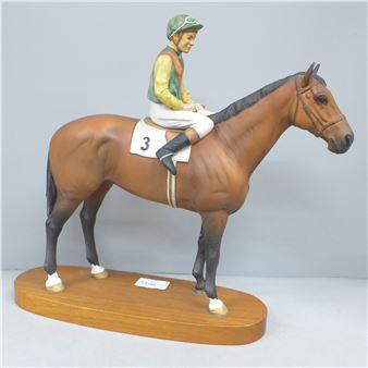 A Beswick figure of jockey and racehorse Lester Piggott on N - Lester Piggott