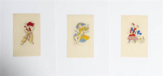 three figures including a hunter and a dancer - Hester Sainsbury