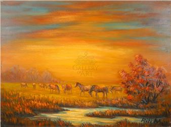 Legelő ménes - Mátyás Réti