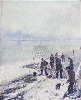 They are shoveling snow - Ödön Guzsik
