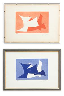 Lotto unico di 2 acqueforti - Amintore Fanfani