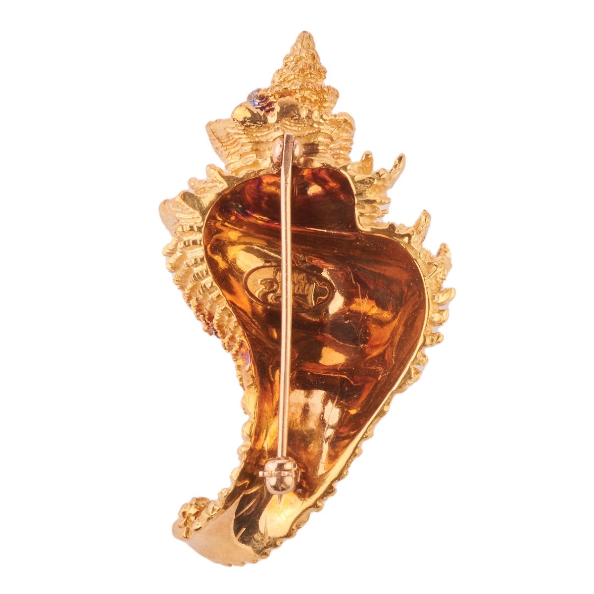 Henry Dunay | Henry Dunay 18k Yellow Gold Shell Brooch | MutualArt