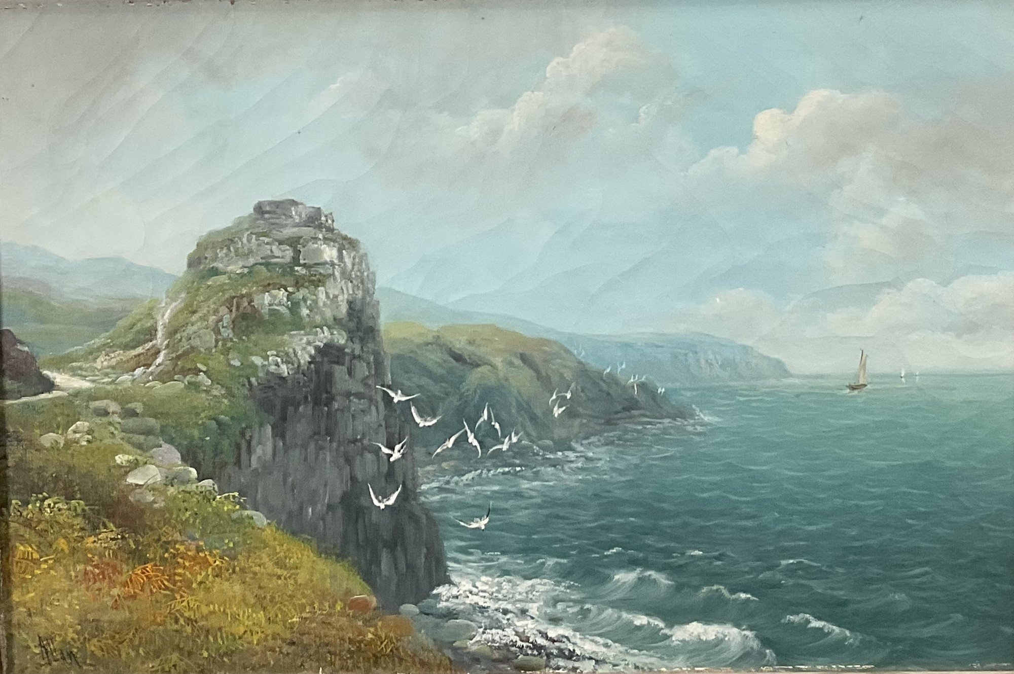 Artwork by Richard Allam, Coastal landscape; River landscape, Made of oils on canvas (2)