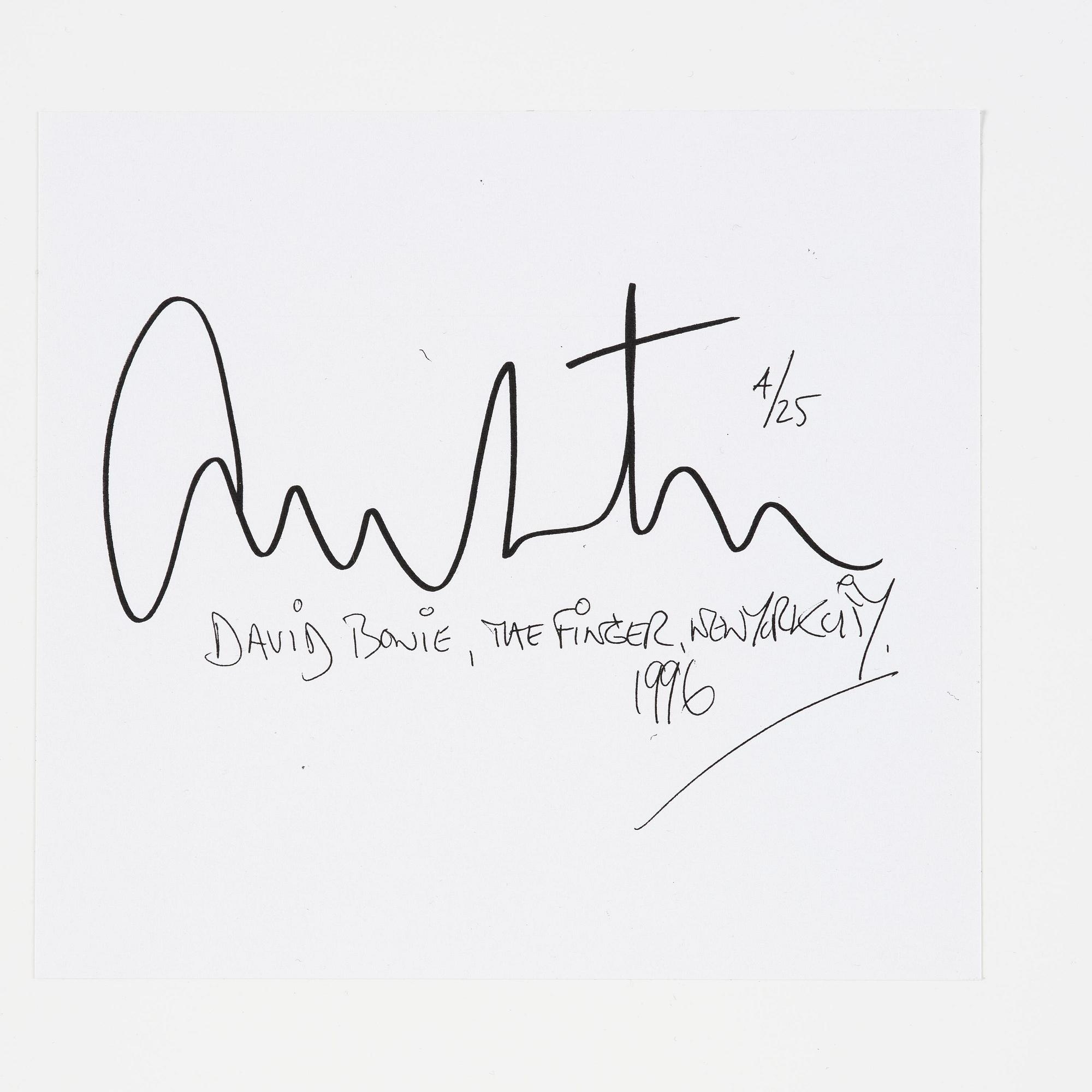 Artwork by Albert Watson, David Bowie, The Finger, New York City", 1996, Made of c-print