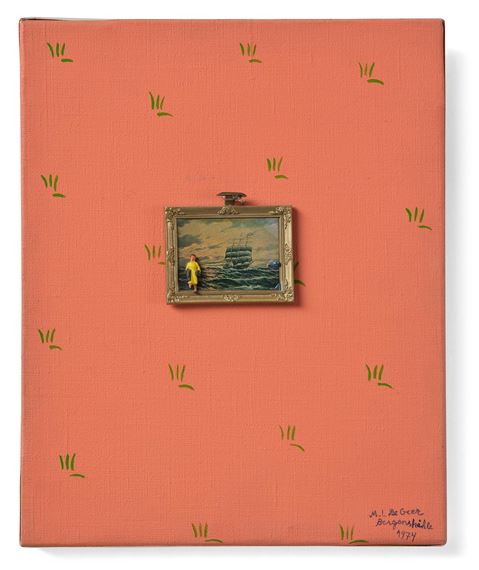 Picture on a wall with light VII by Marie-Louise Ekman, dated 1974