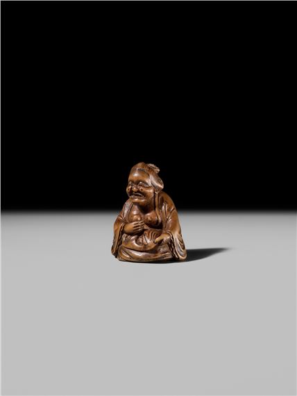 Ono Shoraku | ONO SHORAKU: A WOOD SHUNGA NETSUKE OF OKAME AND TENGU ...