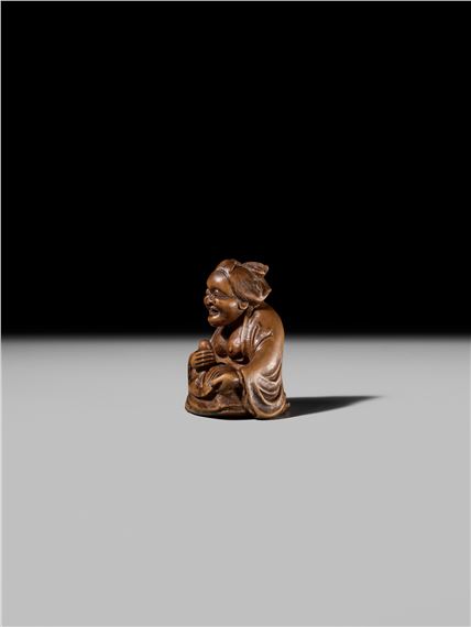 Ono Shoraku | ONO SHORAKU: A WOOD SHUNGA NETSUKE OF OKAME AND TENGU ...