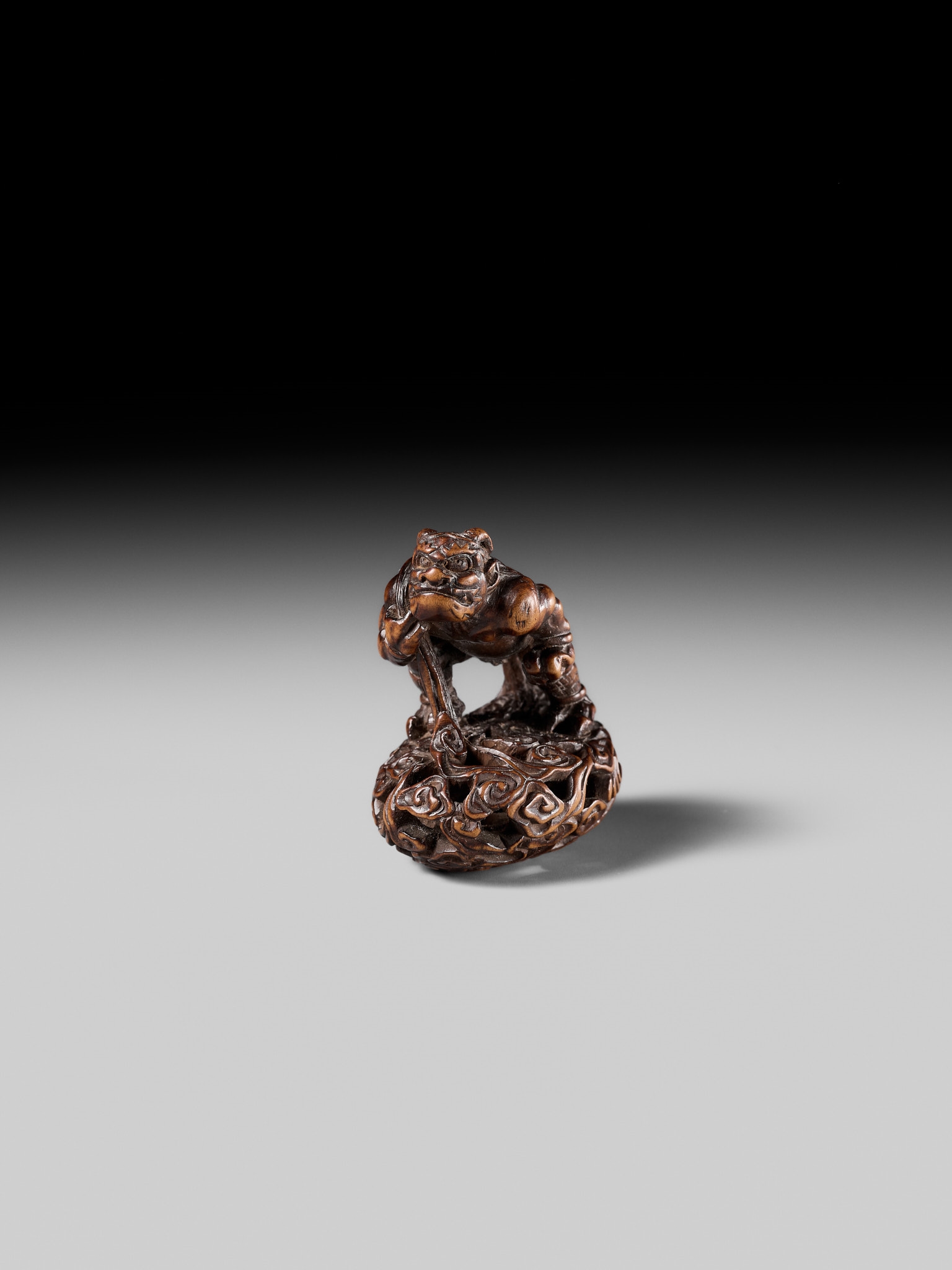 Shojusai | SHOJUSAI: A FINE WOOD NETSUKE OF FUJIN | MutualArt