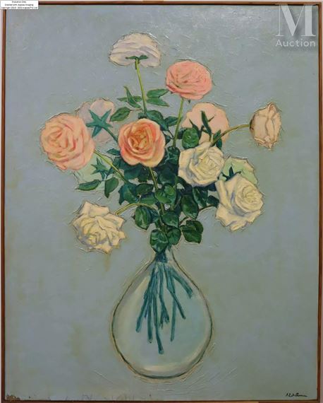 Roses roses, et roses blanches by Georges Eugène Delhomme
