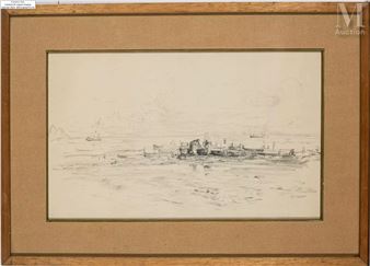 Personnages sur la grêve - Gustave Ricard