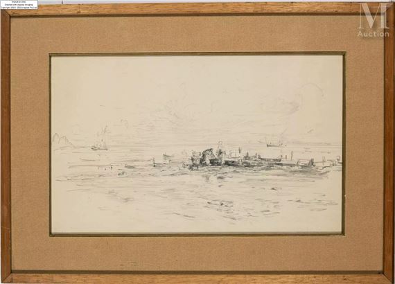 Personnages sur la grêve - Gustave Ricard