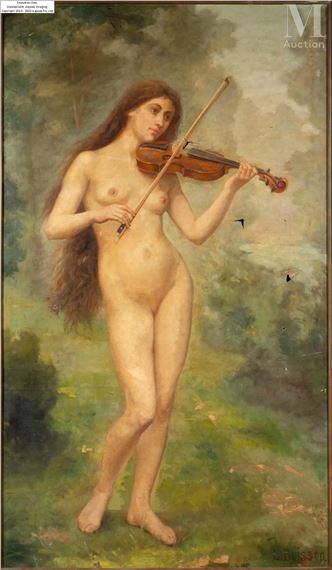 Nu au violon - L. Buisson