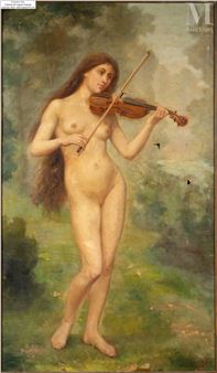 Nu au violon - L. Buisson