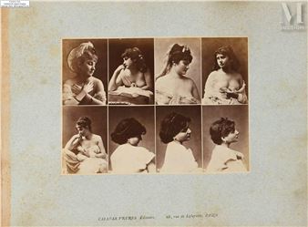 Étude de poses de modèles féminins nus et visages - A. Calavas