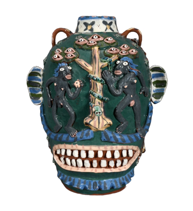 Carl Block | Large Adam and Eve Face Jug With Spiraling Snake on Verso ...