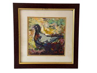 Impasto  study of a bird - Victor Šerbu