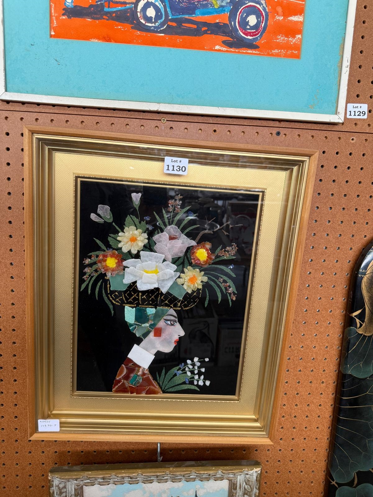 Artwork by Carmen Miranda, Asian Mosaic Hardstone Picture Carmen Miranda, Made of Hardstone