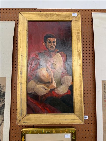 R. Thompson | Portrait of a Conquistador, Oil on Board, Signed | MutualArt