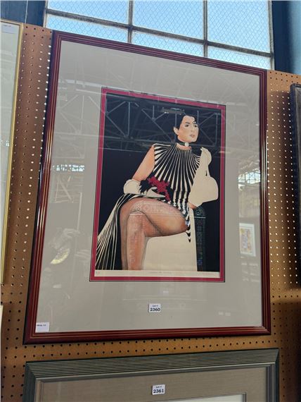 Lithographie Originale Encadrée Signée Christine Rosamond 1973 - Portrait De Femme, Format 22" X 28"