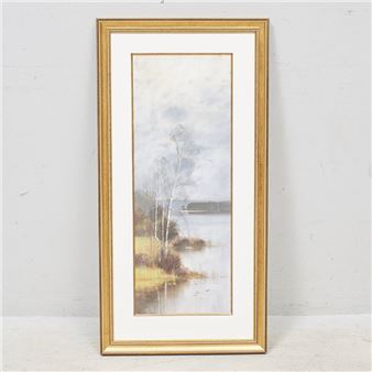 landskap. Bildmått: 70x26 cm - Francisco Diaz Scotto