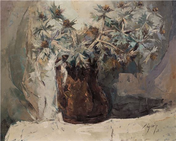 CARLOS RINCON Santander (1916) / ? (?) "Vase with thistles by Carlos Rincon