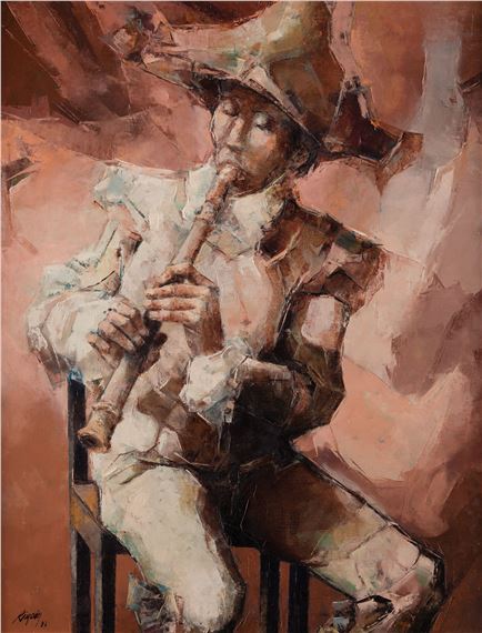 CARLOS RINCON Santander (1916) / ? (?) "Harlequin flute pla by Carlos Rincon