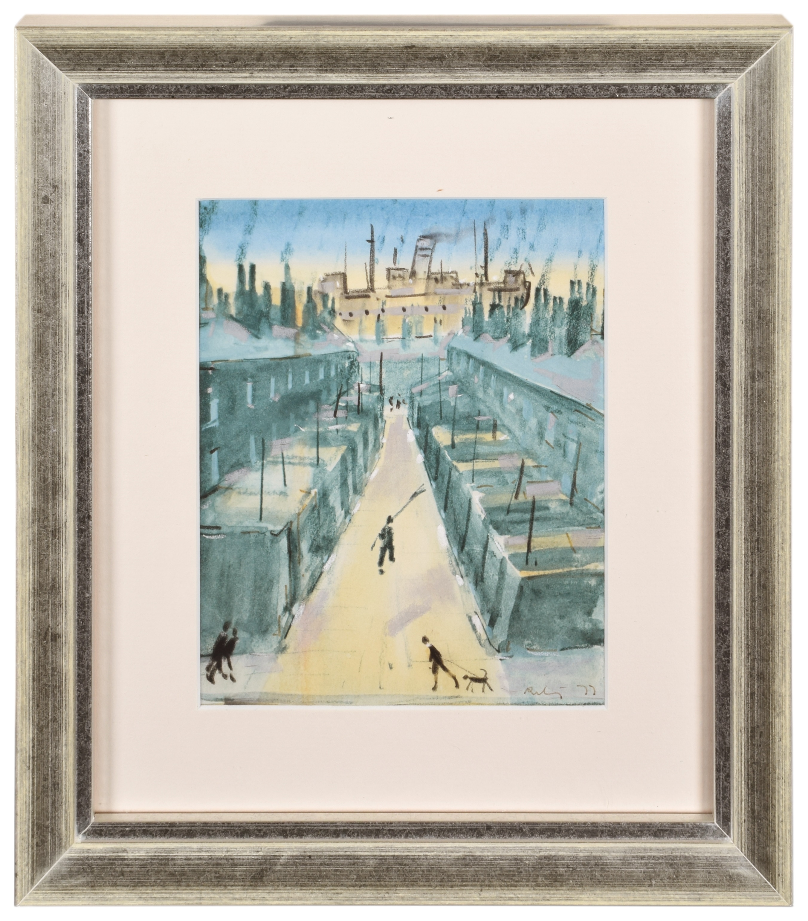Harold Riley | Salford street scene with figures (77) | MutualArt