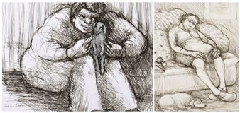 Figure and dog studies - Joan Darlington