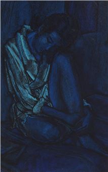 Model In White Robe - Maurice Mann