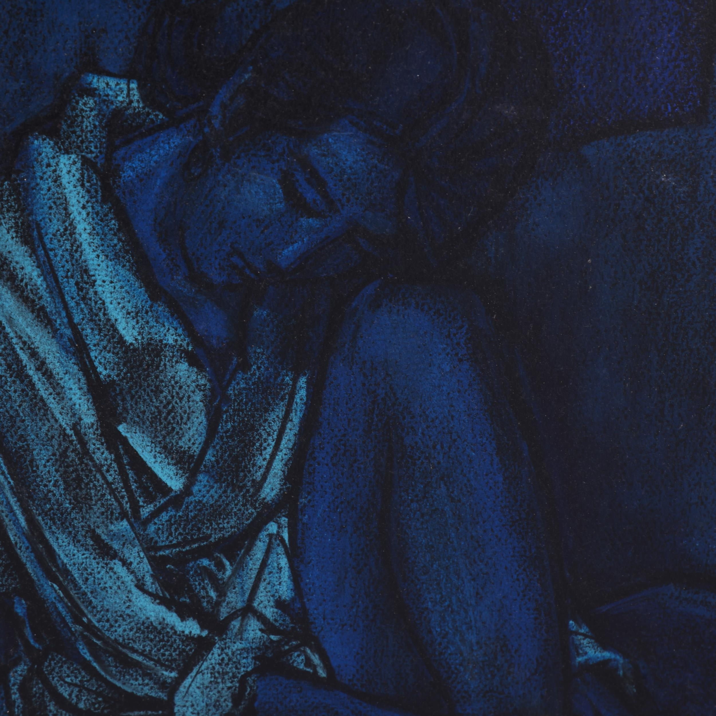 Artwork by Maurice Mann, Model In White Robe, Made of oil on board