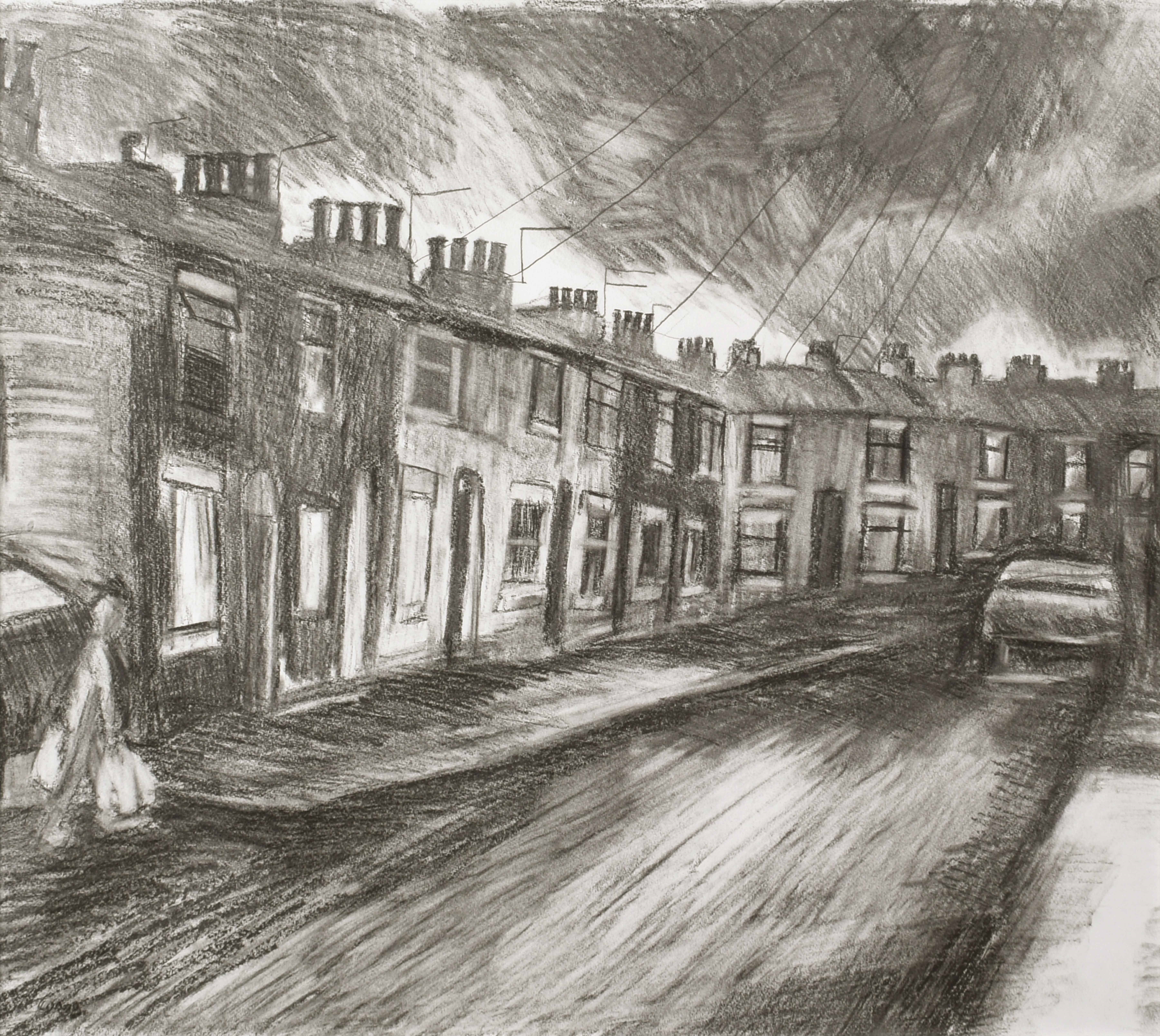 Artwork by Jackie Wagg, Going Home, Made of graphite on paper