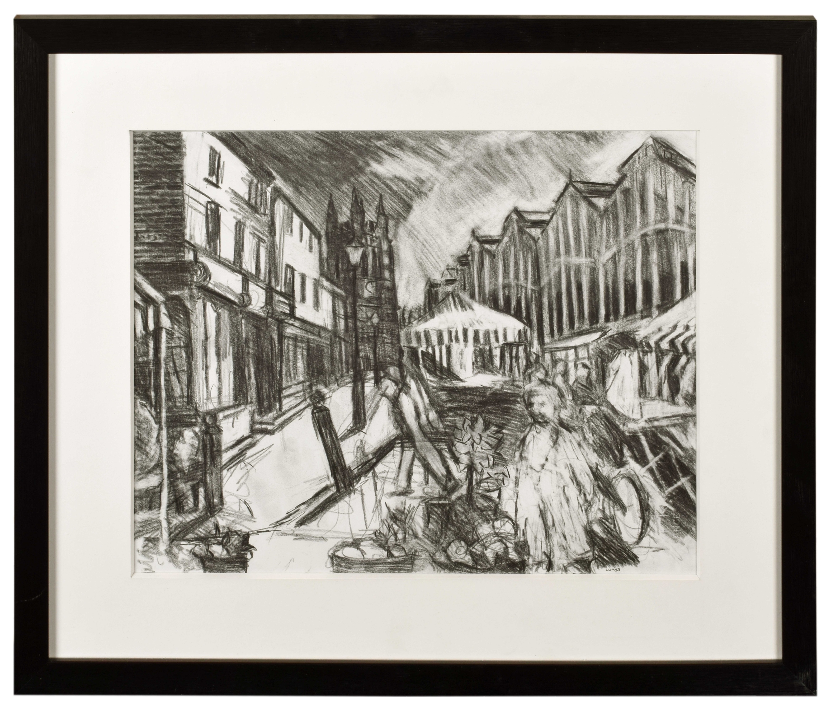 Artwork by Jackie Wagg, Stockport Market Place, Made of graphite on paper