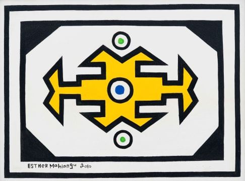 Untitled (Abstract in Yellow) by Esther Mahlangu, 2010